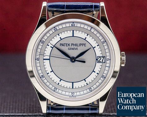 patek philippe calatrava 18k white gold enamel dial men& 39|Patek Philippe Calatrava small seconds.